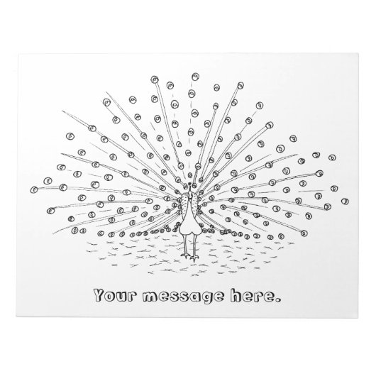 孔雀の色のスケッチの色のノートパッド ノートパッド (正面)