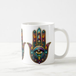 孔雀の色彩 ハムサ 金の第三の眼付き コーヒーマグカップ