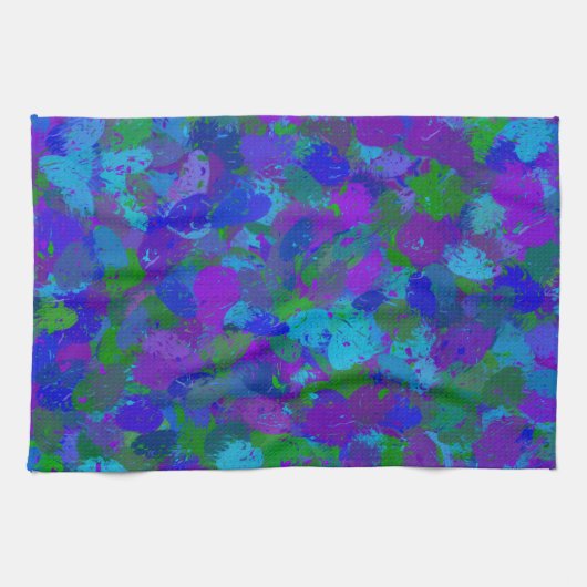 孔雀の色 キッチンタオル (横)