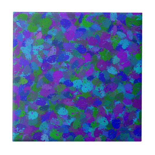 孔雀の色 タイル (正面)