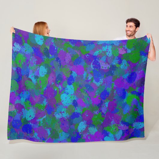 孔雀の色 フリースブランケット (インサイチュ)