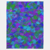 孔雀の色 フリースブランケット (正面)