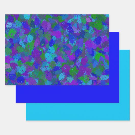 孔雀の色 ラッピングペーパーシート (セット)