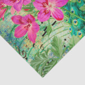 孔雀の花と音楽デコページティッシュペーパー 薄葉紙 (詳細)