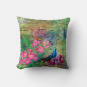 孔雀の花と音楽 クッション (正面)