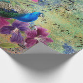 孔雀の花と音楽 ラッピングペーパー (角)