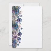 孔雀の花のテーマの「Save The Date」招待状 セーブザデート (裏面)