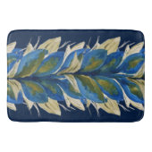 孔雀の花の水彩手絵を描 バスマット (正面)