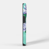 孔雀の花瓶のアジサイ iPhoneケース (右側面)