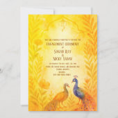 孔雀の花 インド ヒンズー教 婚約式 招待状 (正面)
