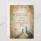 孔雀の花 インド ヒンズー教 婚約式 招待状 (正面)
