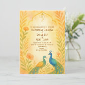 孔雀の花 インド ヒンズー教 婚約式 招待状 (スタンド正面)