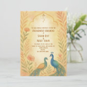 孔雀の花 インド ヒンズー教 婚約式 招待状 (スタンド正面)
