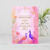 孔雀の花 インド ヒンズー教 婚約式 招待状 (スタンド正面)