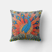 孔雀の芸術の枕 クッション (裏面)