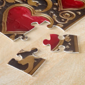 孔雀の華麗なバレンタインの愛の表現 ジグソーパズル (側面)