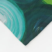 孔雀の蝶と花絵画の フリースブランケット (角)