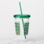 孔雀の表絵画示 アクリルタンブラー (左)