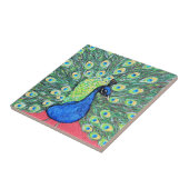 孔雀の表絵画示 タイル (側面)