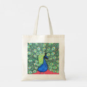 孔雀の表絵画示 トートバッグ (裏面)