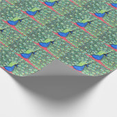 孔雀の表絵画示 ラッピングペーパー (角)