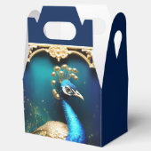 孔雀の豪華な鳥アールヌーボー田舎の結婚式 フェイバーボックス (オープン)