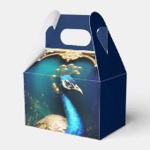 孔雀の豪華な鳥アールヌーボー田舎の結婚式 フェイバーボックス (正面サイド)