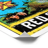 孔雀の赤キャベツのラベル ポスター (角)