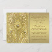 孔雀の金羽のブライダルシャワー 招待状 (裏面)