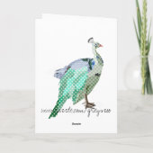 孔雀の銀製の華美なクリスマスの挨拶 シーズンカード (裏面)