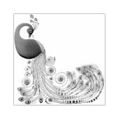 孔雀の長いカールした尾の羽 ラバースタンプ (インプリント)