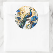 孔雀の青いケシは美しい花で ラウンドシール (バッグ)