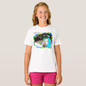 孔雀の青い羽根 Tシャツ (正面フル)