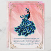 孔雀の静止パーソナライズされた像 (正面/裏面)