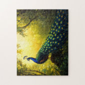 孔雀の鮮やかな絵画 ジグソーパズル (縦)