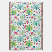 孔雀の鳥およびフクロウ スローブランケット (正面縦)