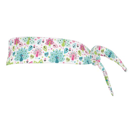 孔雀の鳥およびフクロウ タイヘッドバンド (回転90)