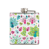 孔雀の鳥およびフクロウ フラスク (裏面)