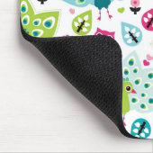 孔雀の鳥およびフクロウ マウスパッド (コーナー)