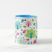 孔雀の鳥およびフクロウ マグカップ (中央)