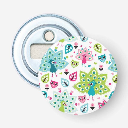 孔雀の鳥およびフクロウ 栓抜き (正面)