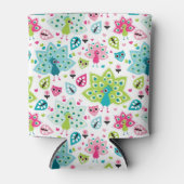 孔雀の鳥とフクロウ 缶クーラー (正面)