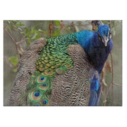 孔雀の鳥のまな板 カッティングボード (正面)