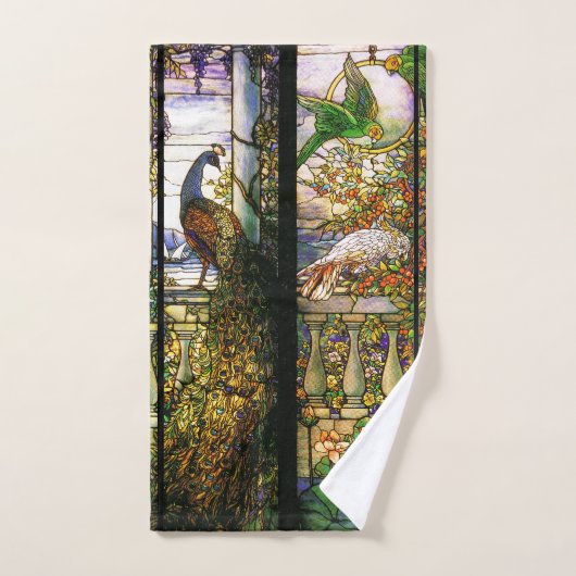 孔雀の鳥のオウムの花の飼鳥園のBathタオルセット バスタオルセット (ハンドタオル)