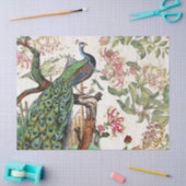 孔雀の鳥のハニーサックルの花のティッシュペーパー 薄葉紙 (クラフト)