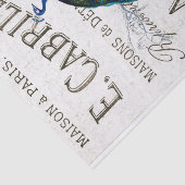 孔雀の鳥のフランスのスクリプトEphemera Decompage 薄葉紙 (詳細)