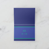 孔雀の鳥の羽飾りモチーフ青アクア サンキューカード (内部)