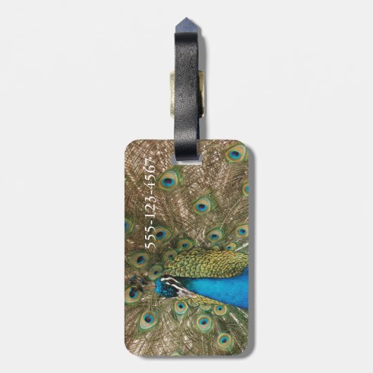 孔雀の鳥の豊富なカラー写真 ラゲッジタグ (裏面縦)