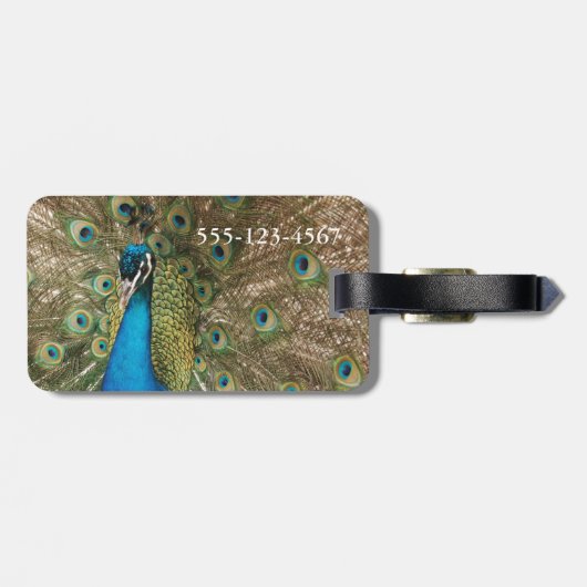 孔雀の鳥の豊富なカラー写真 ラゲッジタグ (裏面横)