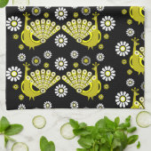 孔雀の鳥グラフィックアート キッチンタオル (折り畳み)